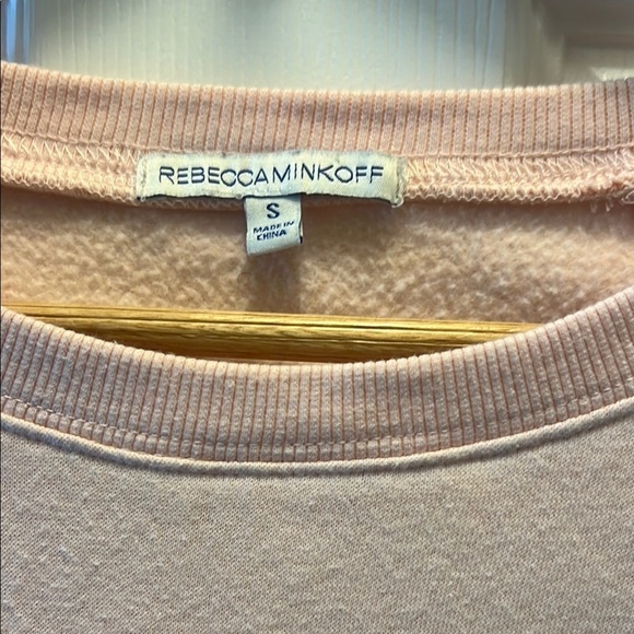 Rebecca Minkoff Soft Pink Morgan Scalloped Eyelet Crew Neck Sweatshirt - Picture 4 of 7